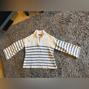 EDIKTED Striped Quarter Zip